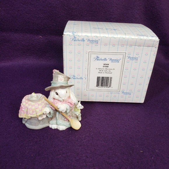 Patchville Bunnies Sean w/original box 1993 Easter Rabbit Bunny - Picture 3 of 7